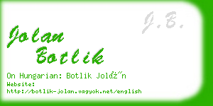 jolan botlik business card